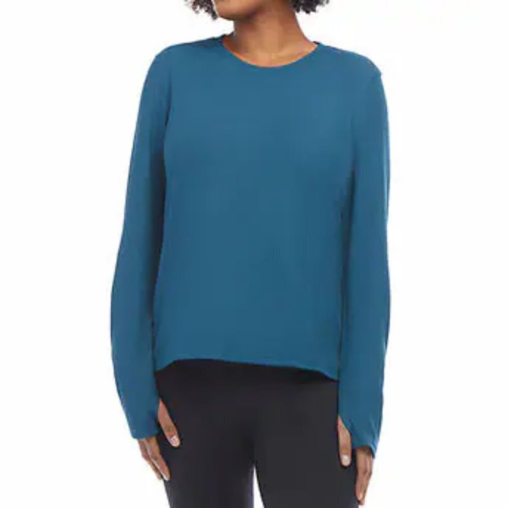 NWOT Danskin Ribbed Long Sleeve Top | Teal